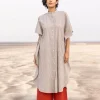 Set of 2 -Bhumi Cotton Kaftan Shirt Dress & Palazzo Pants