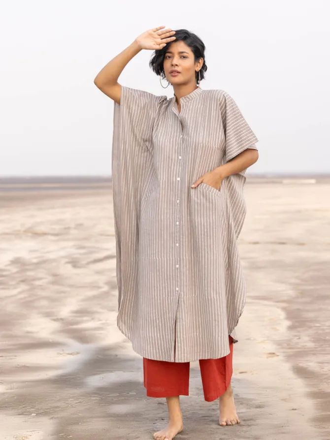 Set of 2 -Bhumi Cotton Kaftan Shirt Dress & Palazzo Pants
