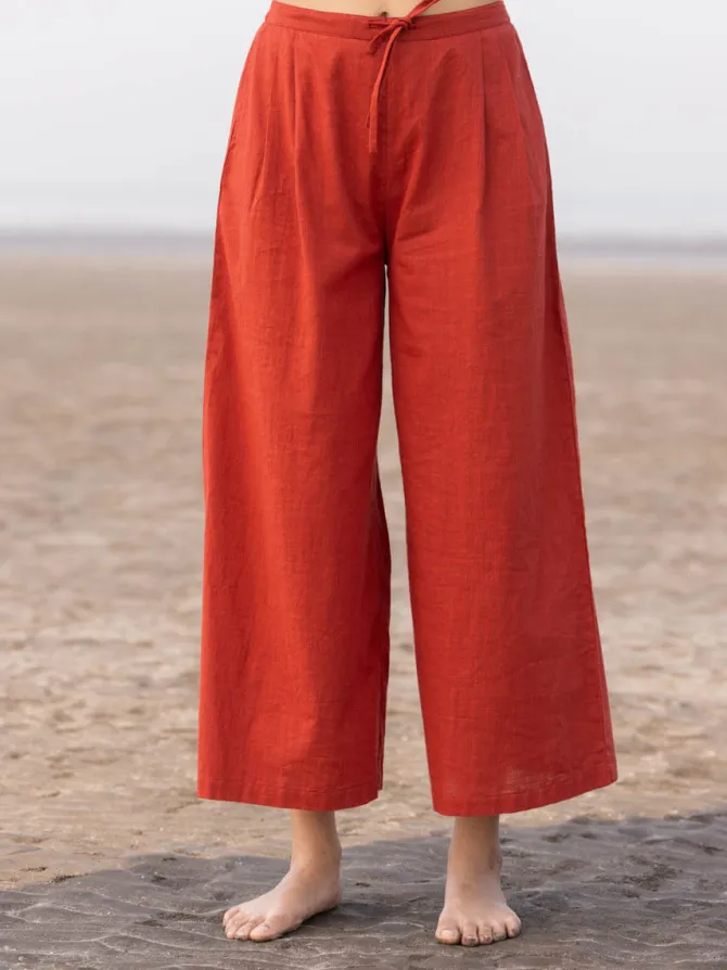Set of 2 -Bhumi Cotton Kaftan Shirt Dress & Palazzo Pants