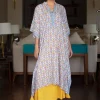 Set of 2- Zubeida Modal Silk Kaftan Dress With Palazzo
