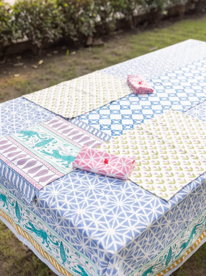 Shaurya Block Printed Cotton Table Cover