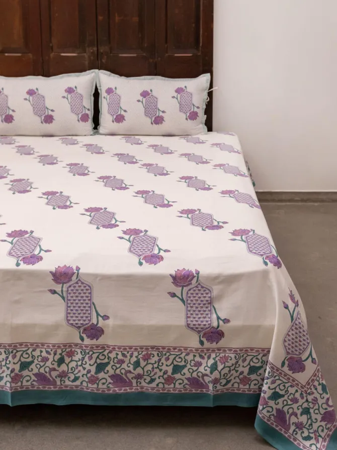 Shuchi Hand Block Printed Cotton Bed Sheet