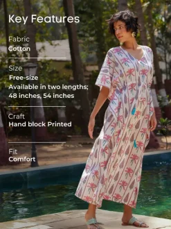 Sicily Hand Block Printed Cotton Kaftan