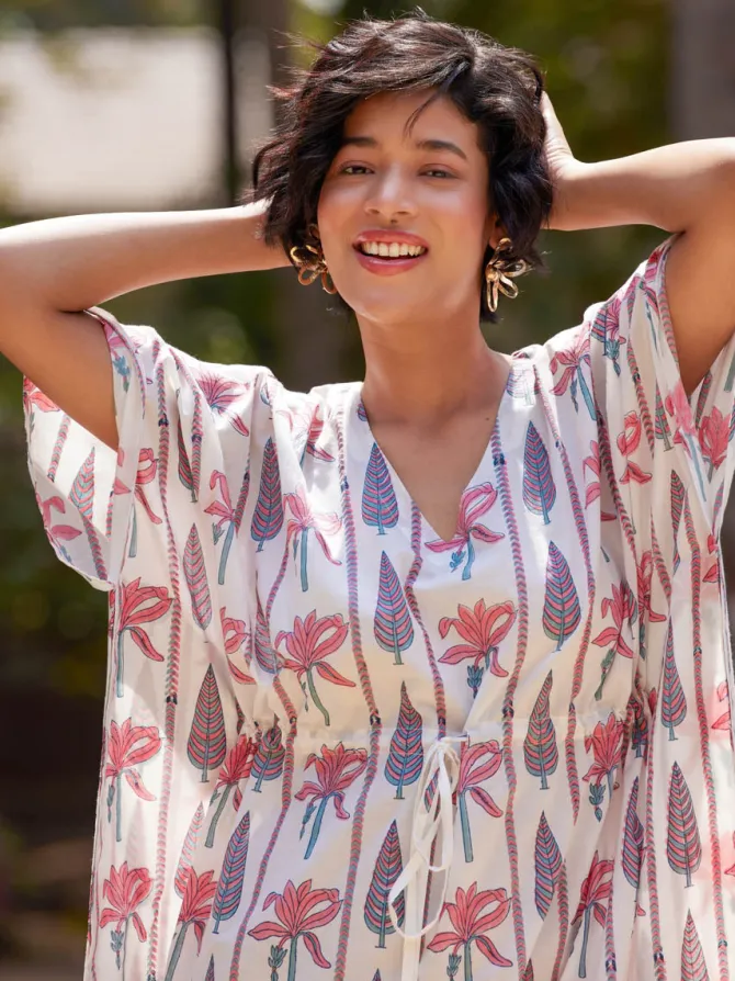 Sicily Hand Block Printed Cotton Kaftan