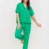 Sienna Solid Green Co-ord Set