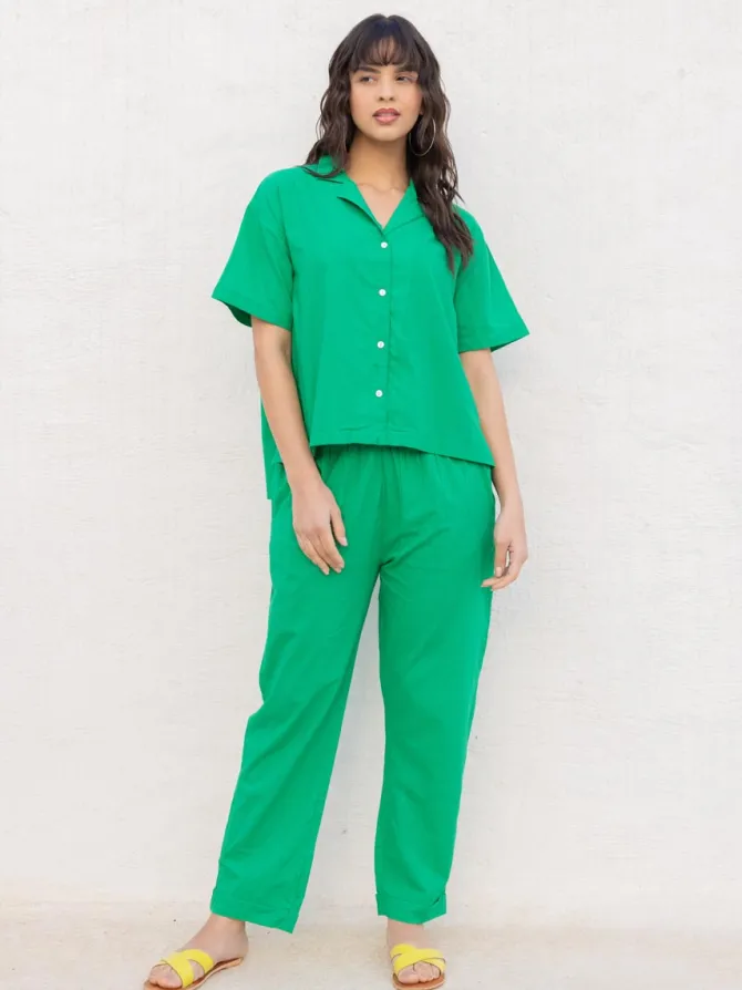 Sienna Solid Green Co-ord Set