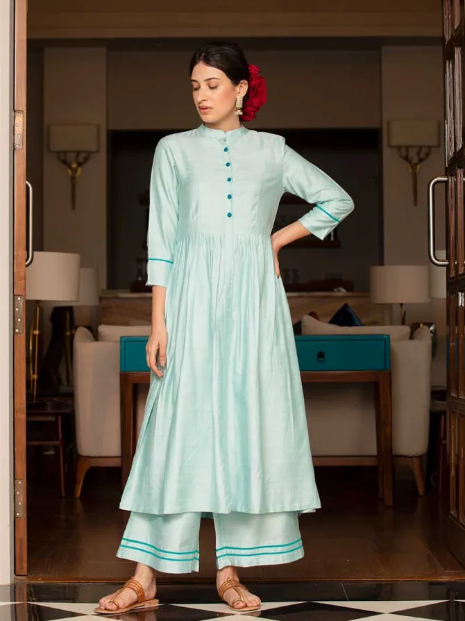 Sifar A-Line Silk Long Kurta