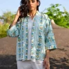 Silk Route Block Printed Cotton Kimono Jacket