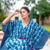 Siyahi Indigo Hand Printed Cotton Kaftan