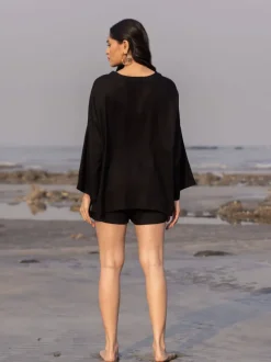 Solid Black Box Short Top - Comfort Fit