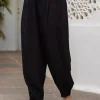 Solid Black Lantern Pants