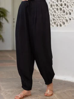 Solid Black Lantern Pants