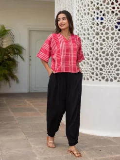 Solid Black Lantern Pants