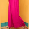 Solid Fuscia Pink Modal Palazzo Pants