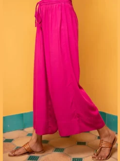 Solid Fuscia Pink Modal Palazzo Pants