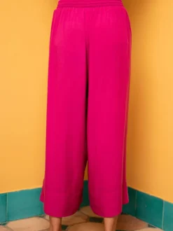 Solid Fuscia Pink Modal Palazzo Pants