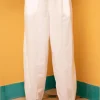 Solid Ivory Cotton Lantern Pants