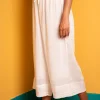 Solid Ivory Modal Palazzo Pants