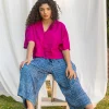 Solid Pink Modal Shirt Top - Comfort fit