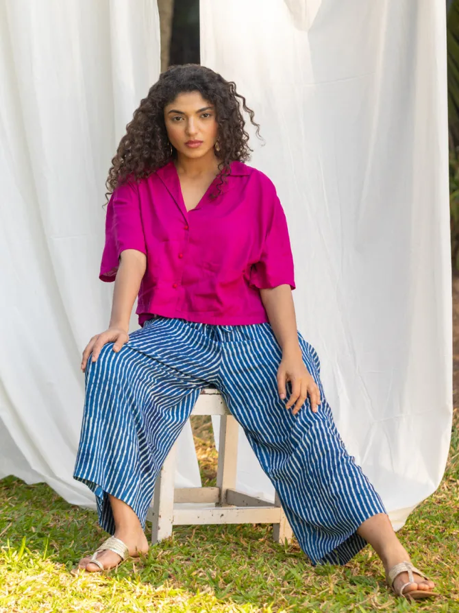 Solid Pink Modal Shirt Top - Comfort fit