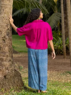 Solid Pink Modal Shirt Top - Comfort fit