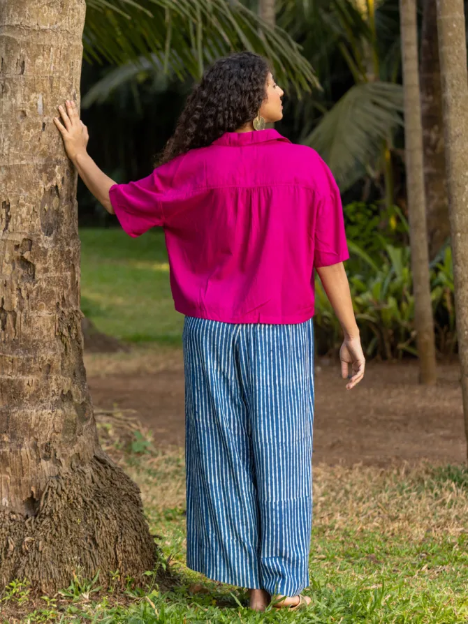 Solid Pink Modal Shirt Top - Comfort fit