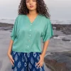 Solid Turquoise Modal Short Top