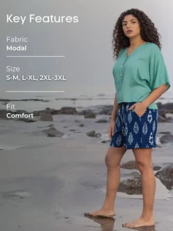 Solid Turquoise Modal Short Top