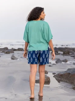 Solid Turquoise Modal Short Top