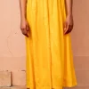 Solid Yellow Modal Palazzo Pants