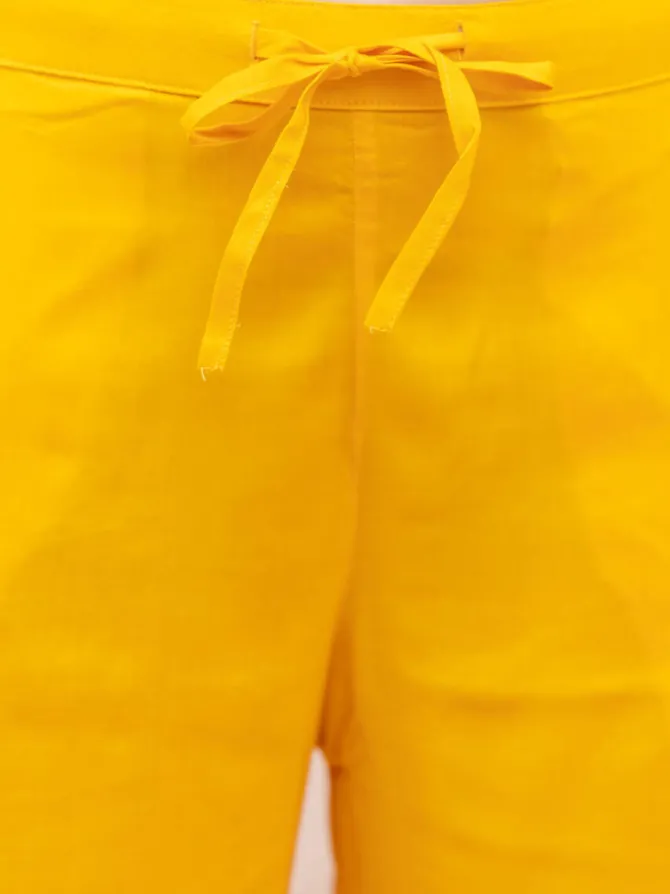 Solid Yellow Modal Straight Pants