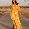 Sona Slub Kaftan Maxi Dress