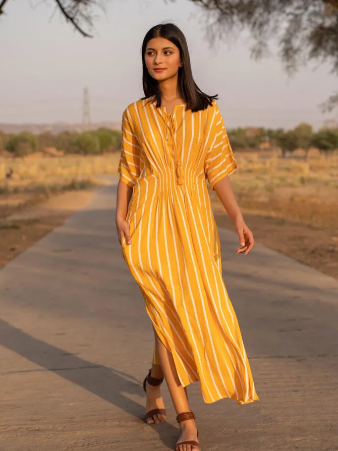 Sona Slub Kaftan Maxi Dress