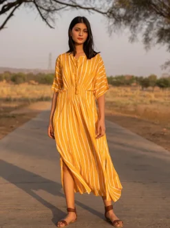 Sona Slub Kaftan Maxi Dress
