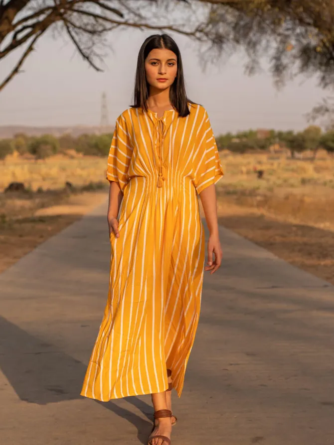Sona Slub Kaftan Maxi Dress