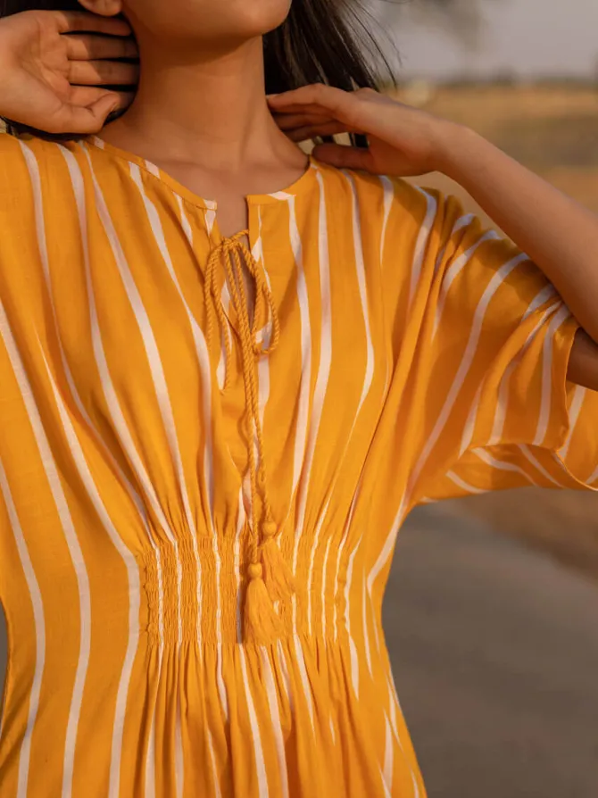 Sona Slub Kaftan Maxi Dress