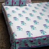 Song of Lilies Block Printed Cotton Bedsheet