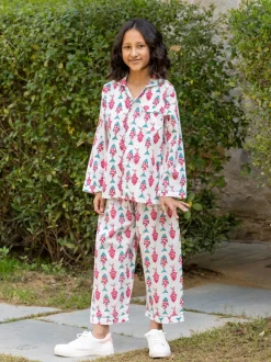 Splash Organic Cotton Block Printed Pyjama Set
