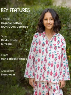 Splash Organic Cotton Block Printed Pyjama Set
