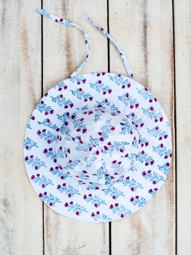 Spring Bloom Block Printed Cotton Hat
