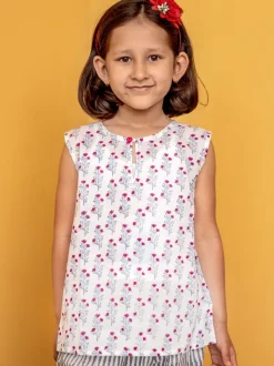 Spring Bloom Organic Cotton Top & Shorts Set