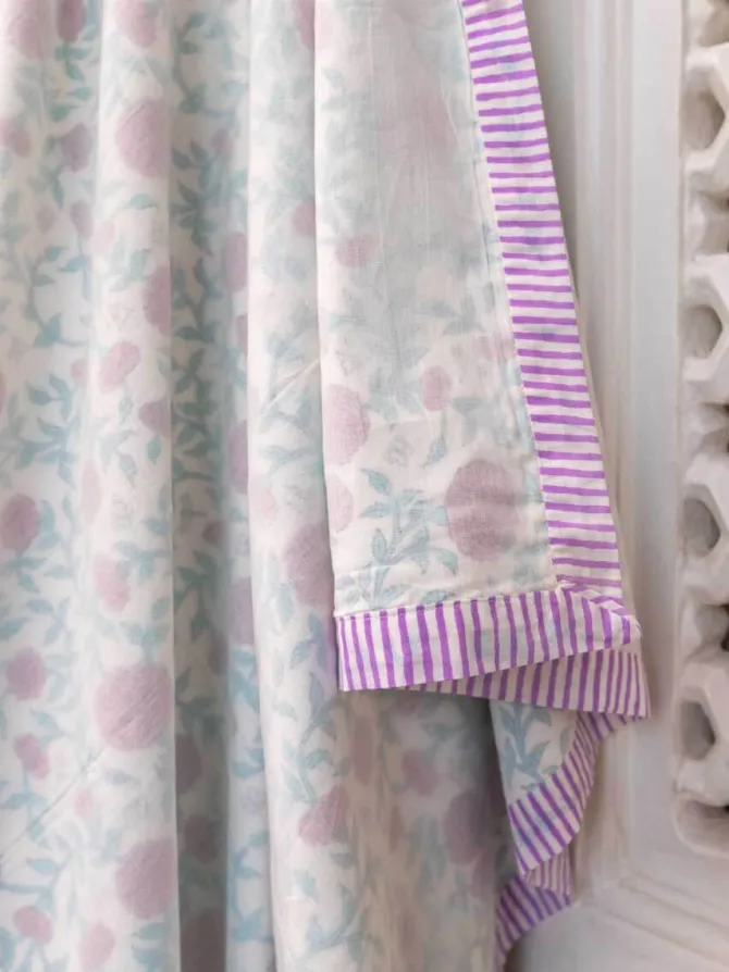 Spring Time Block Printed Cotton Muslin Dohar