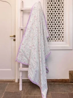 Spring Time Block Printed Cotton Muslin Dohar