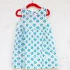 Starry Night Organic Cotton Block Printed Dress with a Pocket