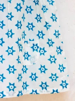 Starry Night Organic Cotton Block Printed Dress with a Pocket