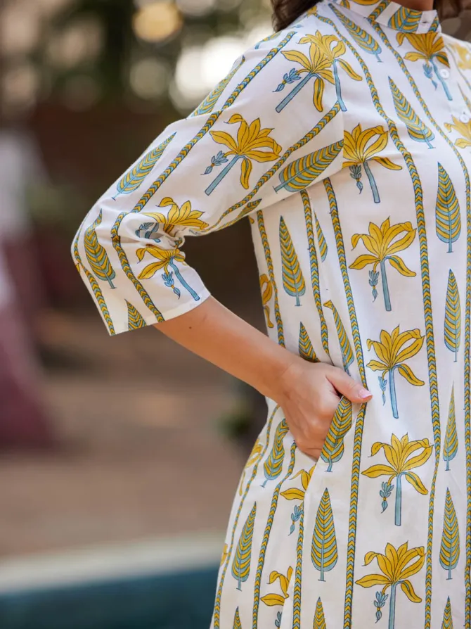 Stella Block Printed Cotton Kurta