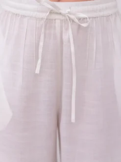 Summer White Slub Trousers