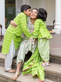 Sundew Organic Cotton Block Printed Long Kurta