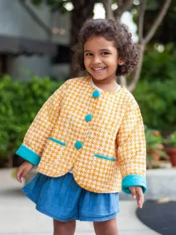 Sunrise Superstar Yellow Organic Cotton Quilted Tea Cup Jacket
