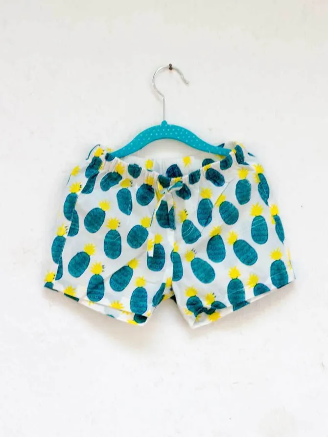 Sunshine Blast Organic Cotton Block Printed Shorts